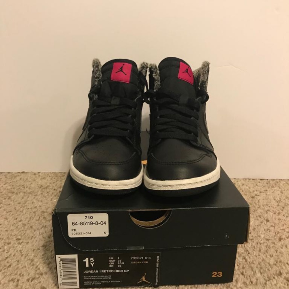 Kid's JORDAN 1 retro high shoes black